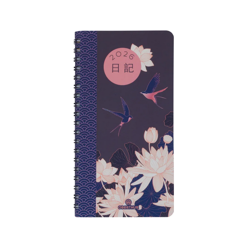 Agenda Sem poche 16 spirale Tokyo 2026 Fleurs